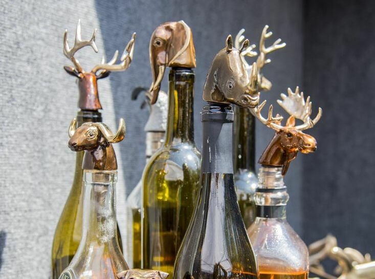 Mark Nordquist Studio bronze sculpture art and custom luxury animal wine bottle stoppers