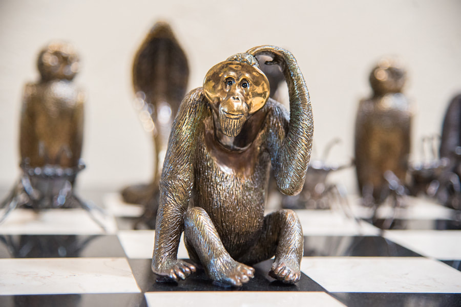 Mark Nordquist Studio bronze sculpture art and custom luxury chess sets Jungle