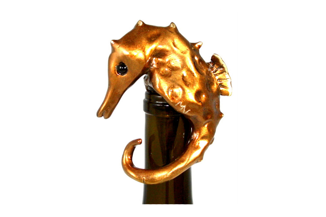 Mark Nordquist Studio bronze sculpture art and custom luxury wine bottle stopper