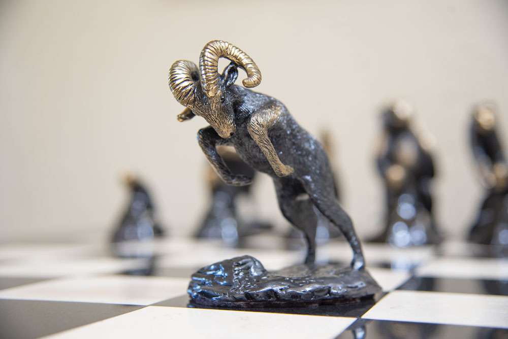 Mark Nordquist Studio bronze sculpture and custom luxury chess sets Rocky Mountain Rascals